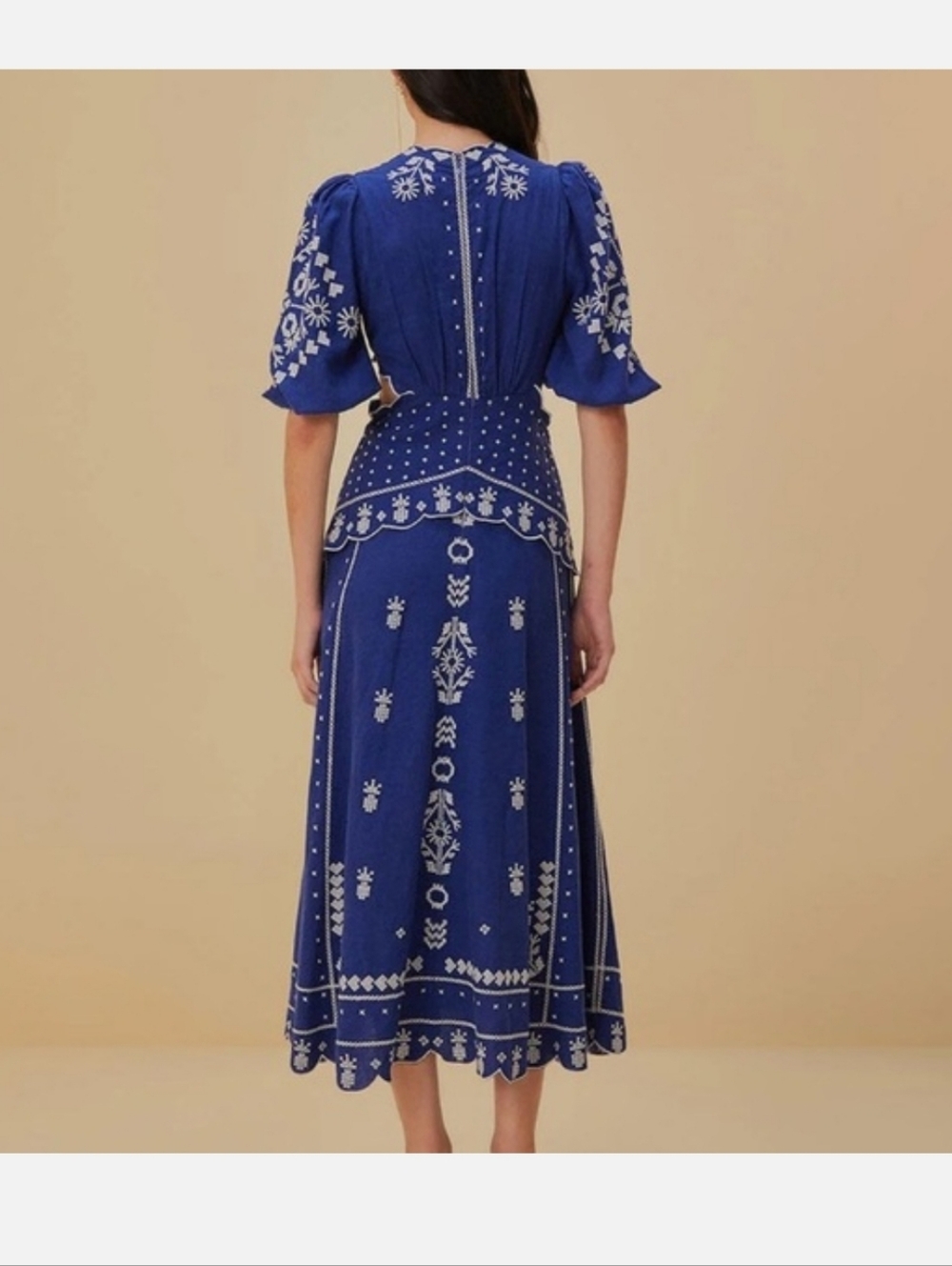 Farm Rio Navy Embroidered Maxidress - Picture 5 of 6